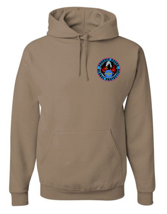 Mid-Weight Tan RAVEN Hoodie(Colored Logo)